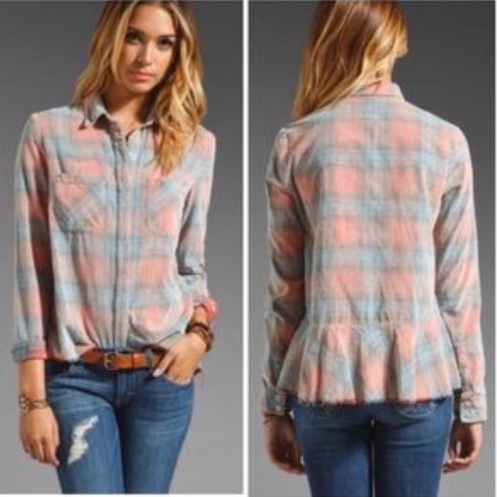 SOLD! Free People corduroy plaid shirt - Picture 2 of 8